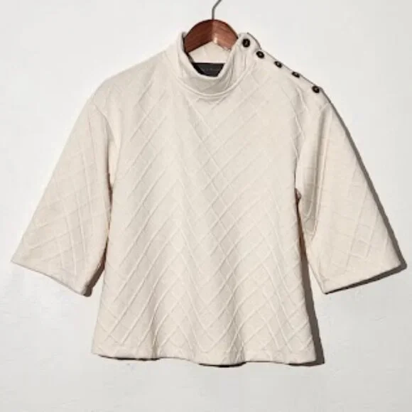 Sunday in Brooklyn (Anthropologie) Women's 3/4 Sleeve Mock Neck Sweater Sz Sm - Picture 1 of 4